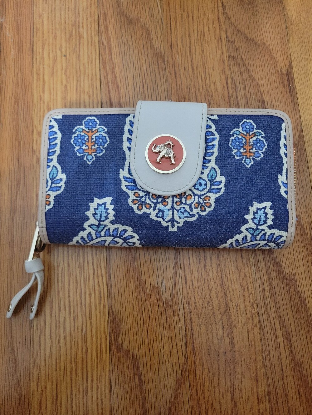 Spartina 449 Boheme Yacht Club Wallet Blue Orange Cream - Missing Strap